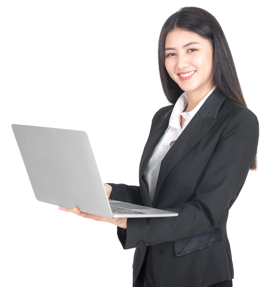 Konsultan IT AntarBintang membawa laptop